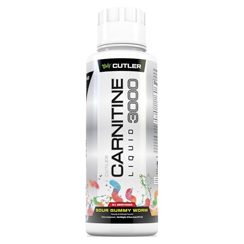 Bottle of liquid L-carnitine 3-in-1 for energy and recovery, sour gummy worm flavor