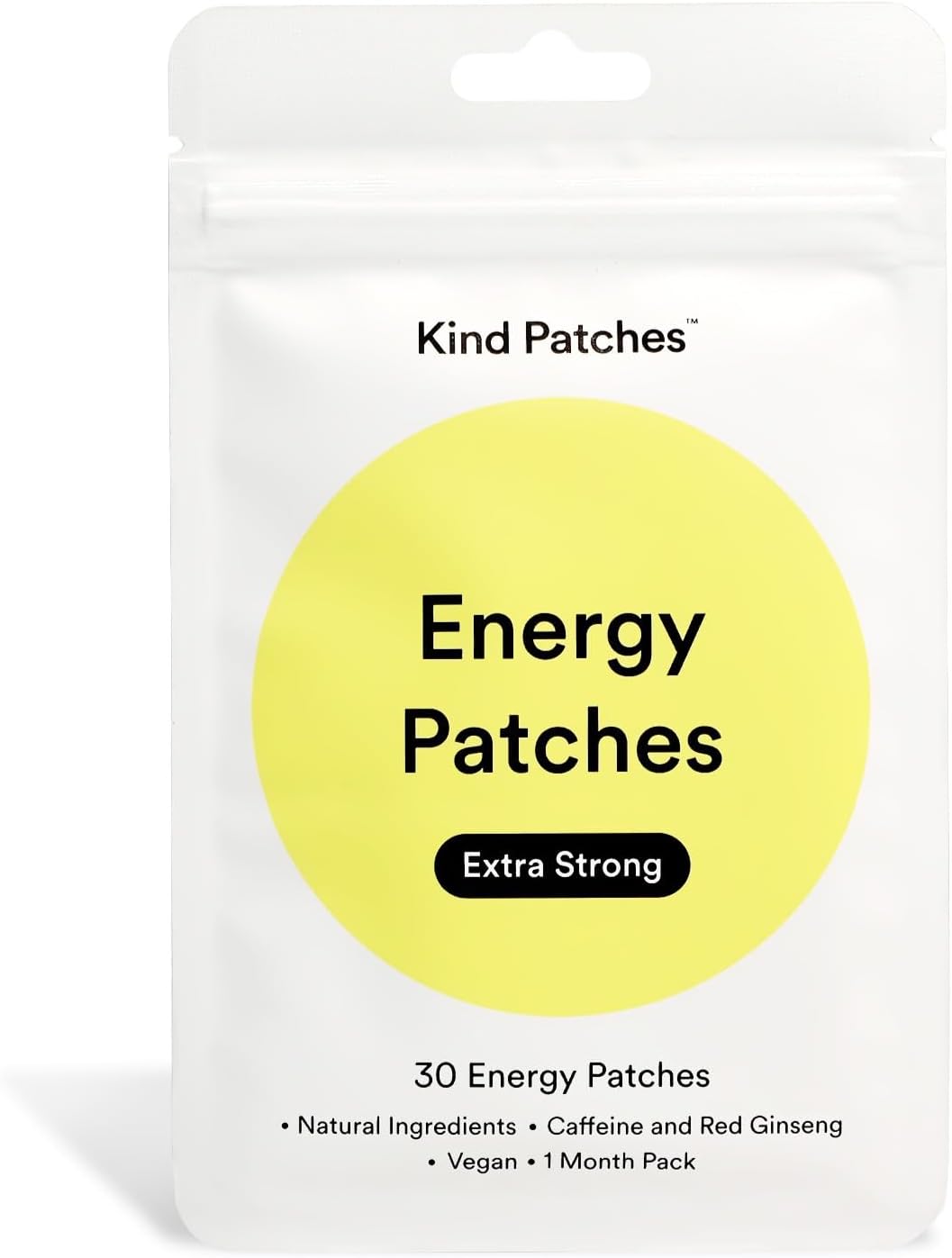 Pack of vegan energy support patches with ginseng and citrulline for active lifestyle
