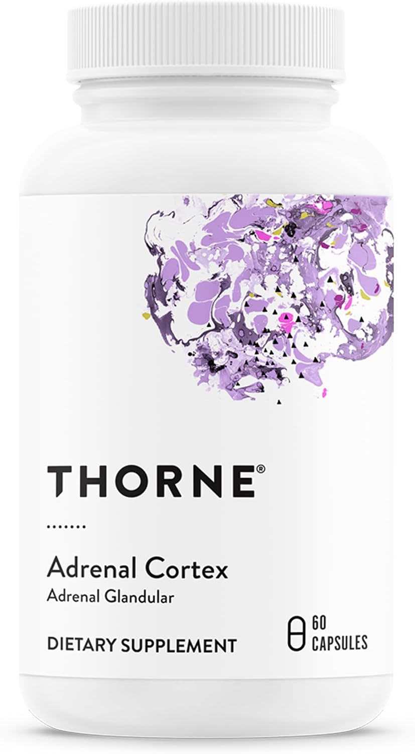 Bottle of adrenal cortex supplement for stress and adrenal support, 60 capsules