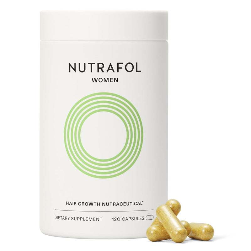 Bottle of women's hair growth supplement for thinning hair ages 18-44, 120 count