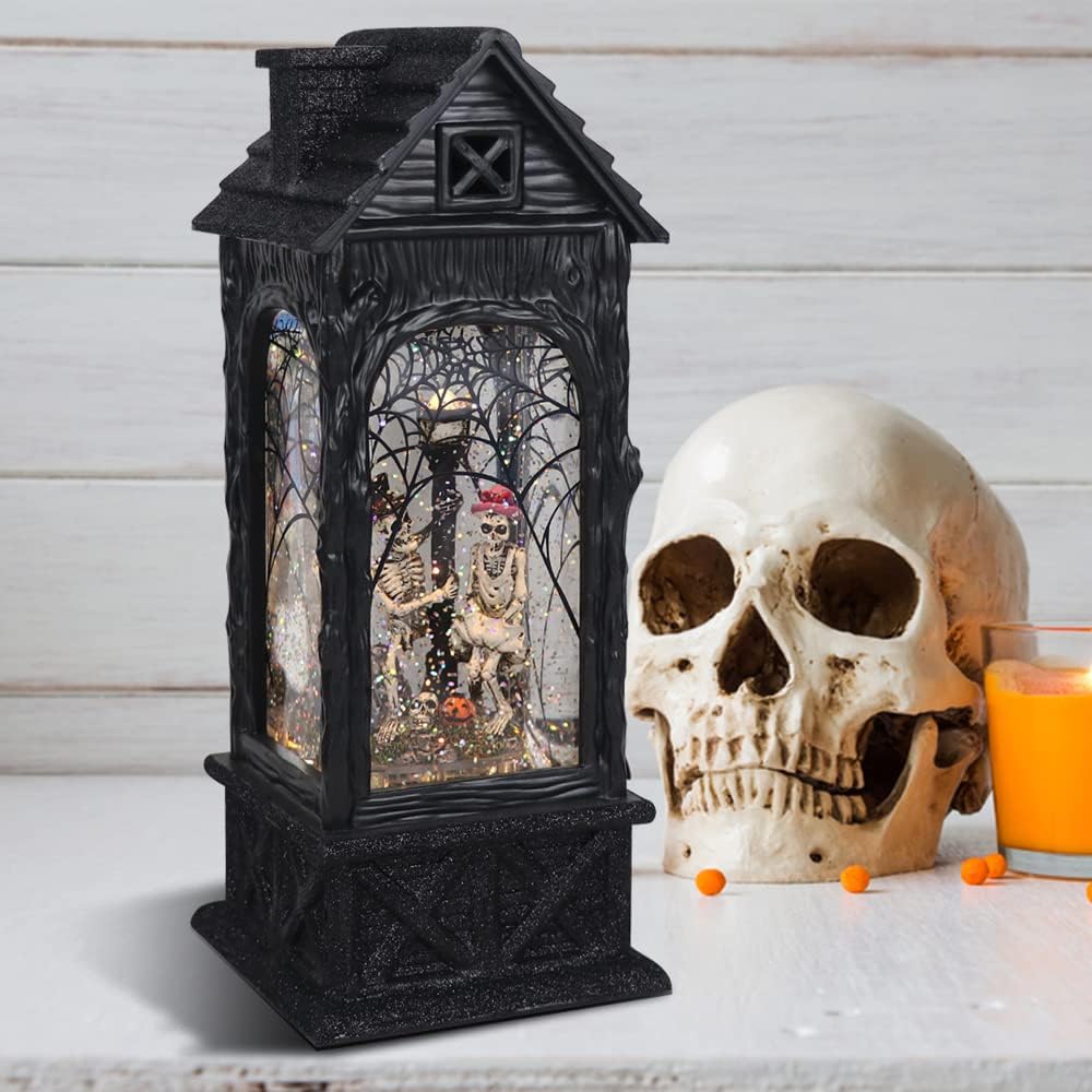Halloween Snow Globe Lantern – Ghost Projection, Christmas Santa & Snowmen