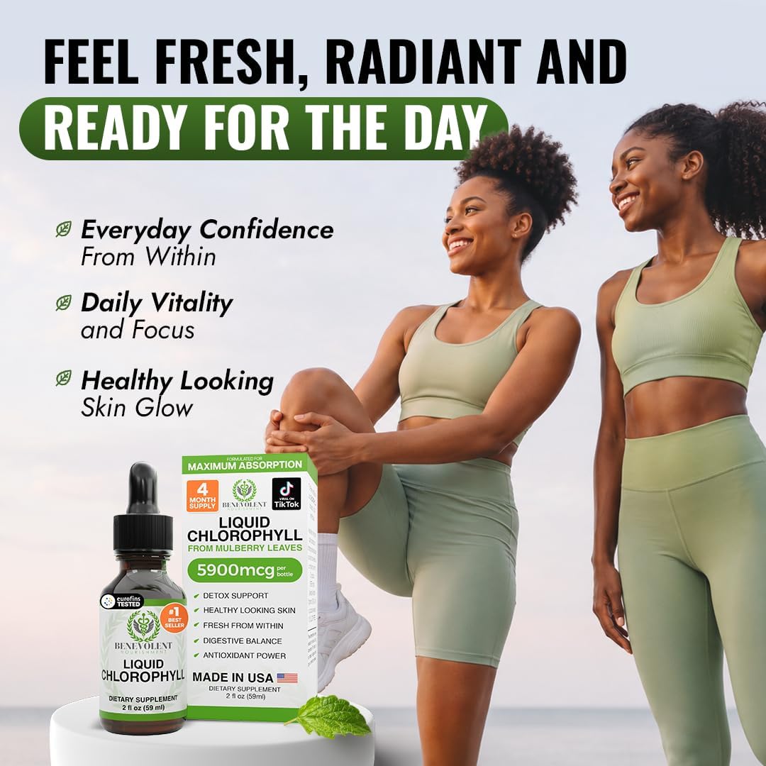 Liquid Chlorophyll Drops, Skin & Internal Freshness Support, Mint