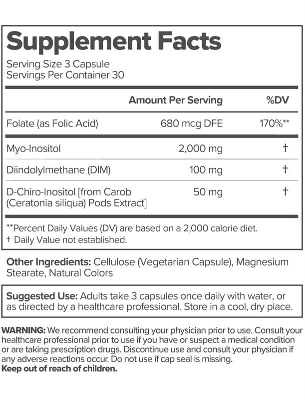 Ovarian Support Supplement, Inositol 40:1 for Women, 90ct