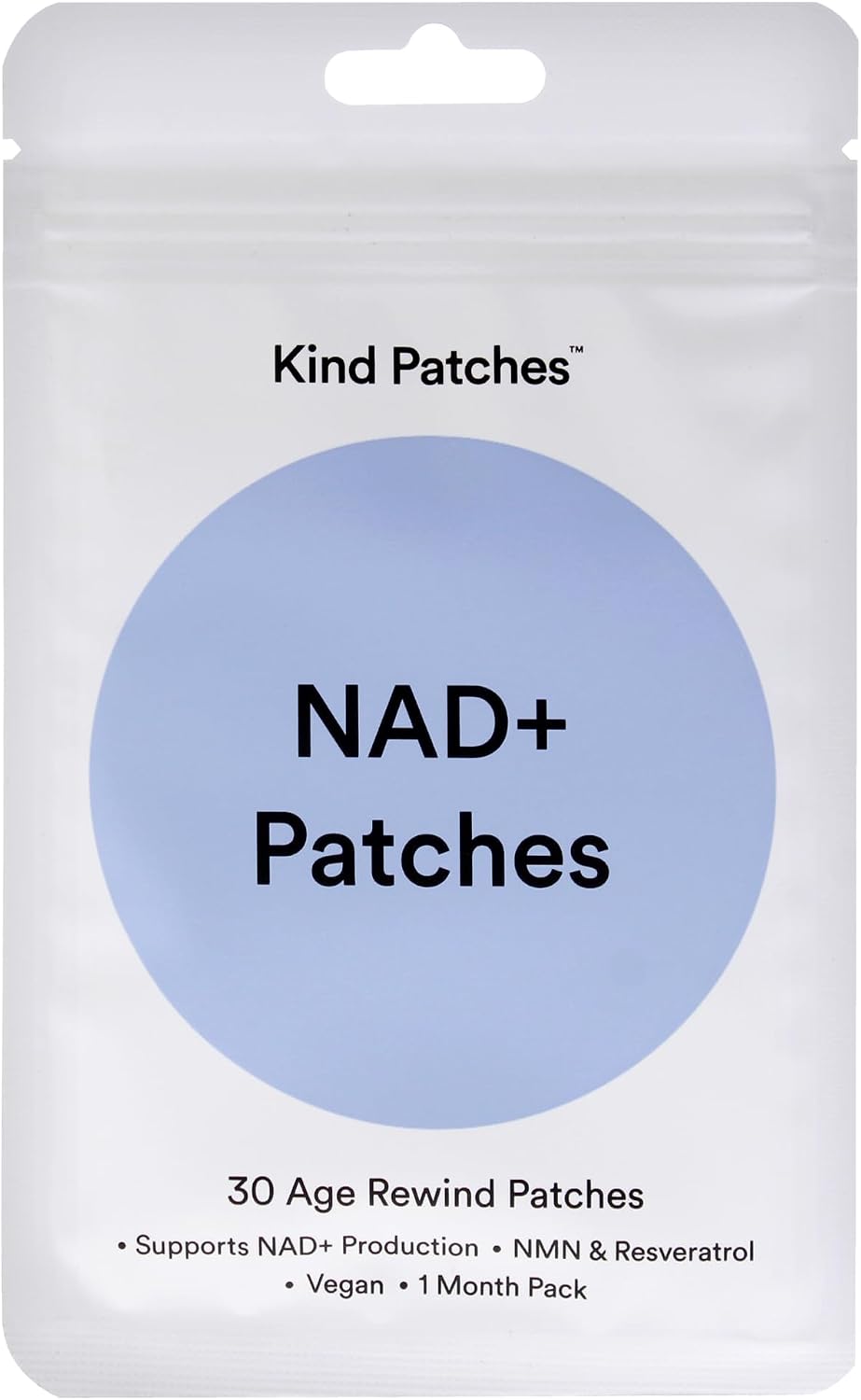 Pack of vegan NAD+ support patches with NAC and resveratrol, 30 count