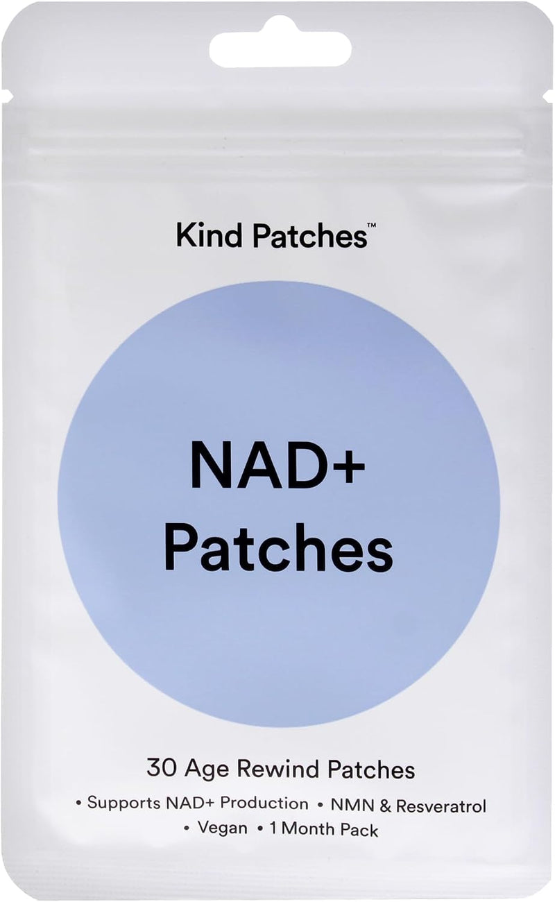 Pack of vegan NAD+ support patches with NAC and resveratrol, 30 count