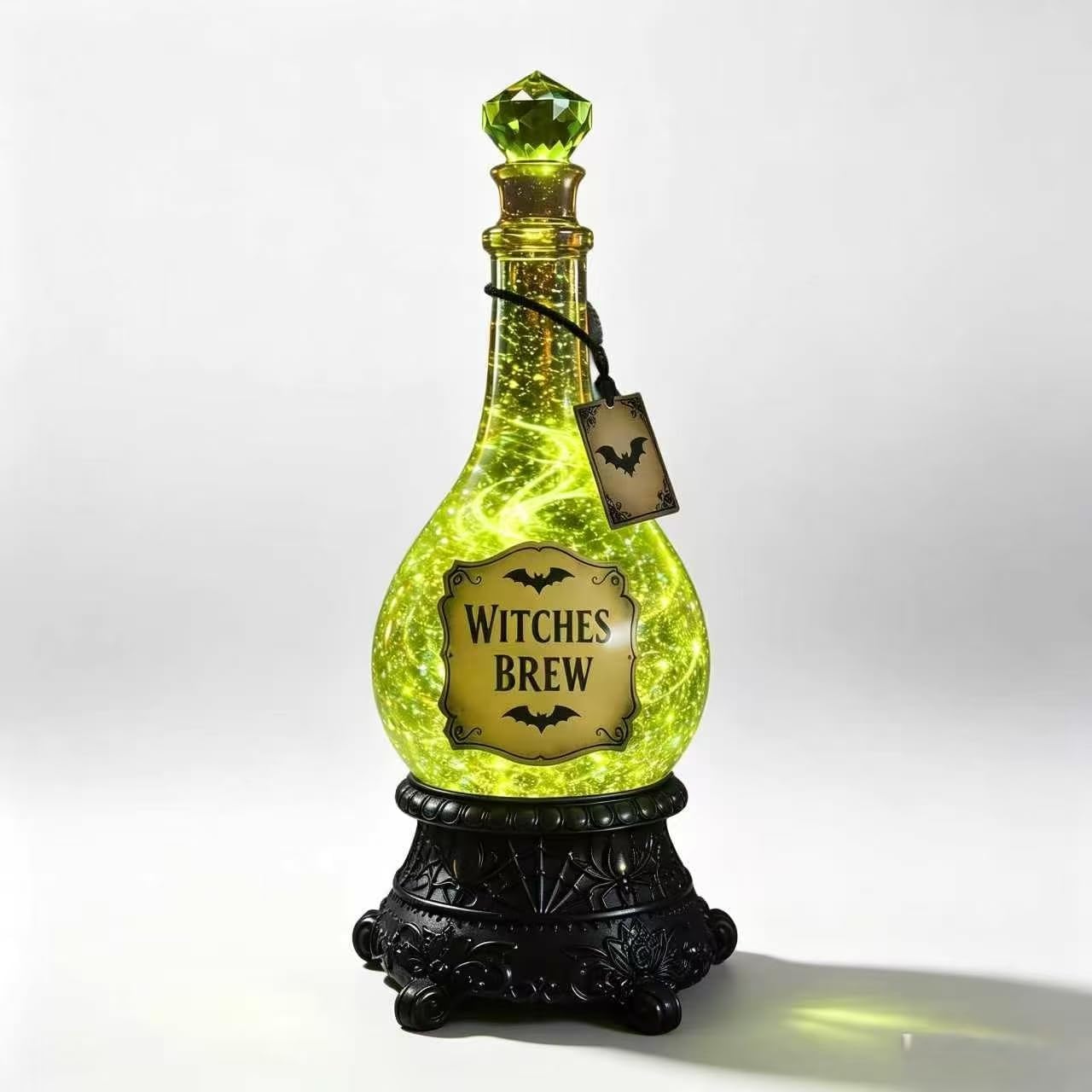 Gold crystal chandelier plug-in night light with flame effect LED