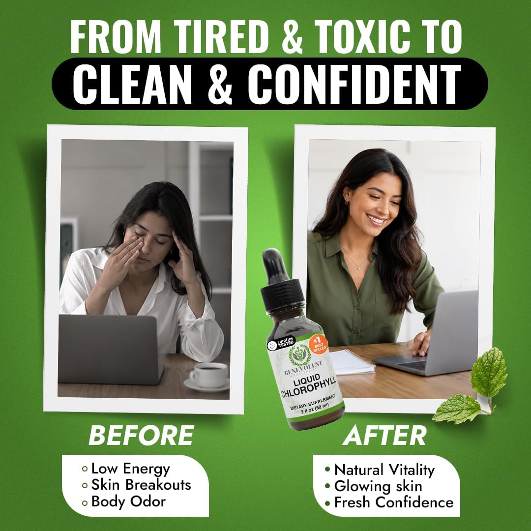 Liquid Chlorophyll Drops, Skin & Internal Freshness Support, Mint