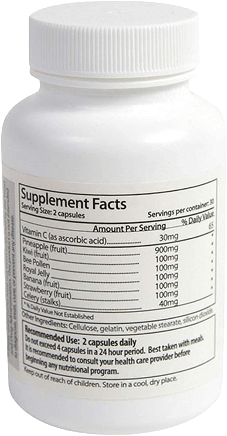 Men's Vitality Supplement with Pineapple, Kiwi & Vitamin C, Capsules