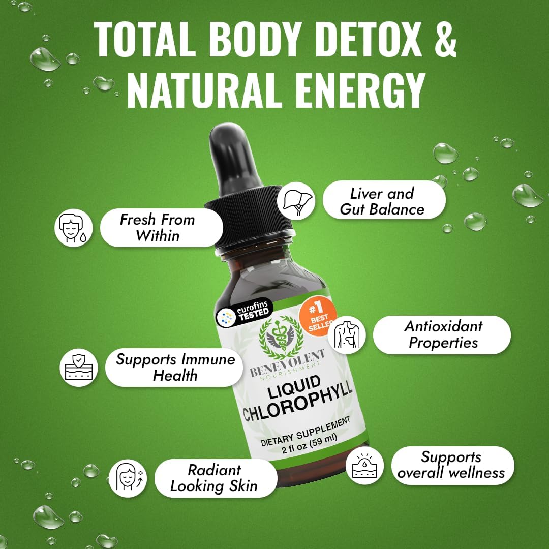 Liquid Chlorophyll Drops, Skin & Internal Freshness Support, Mint