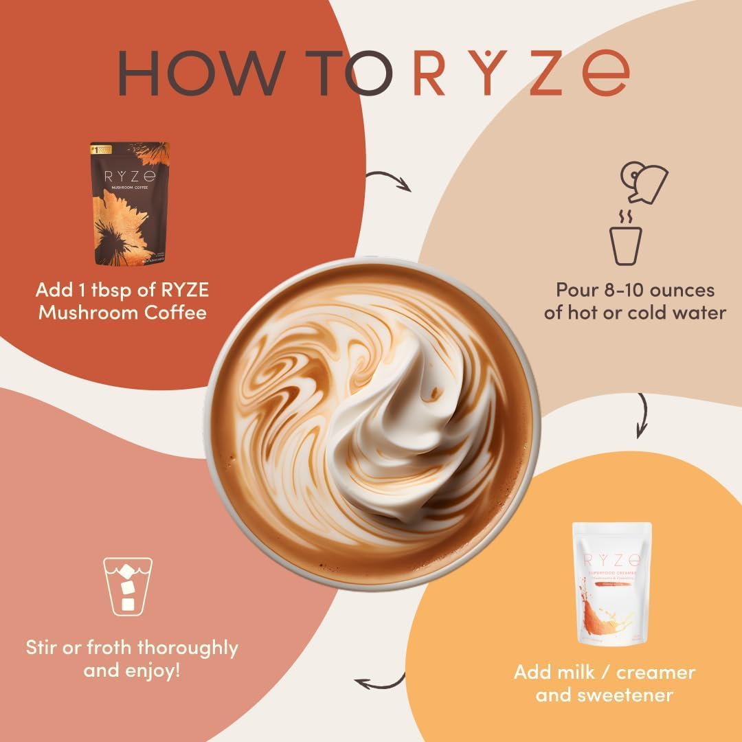 Mushroom Coffee with 6 Adaptogens, Organic Energy & Focus Blend