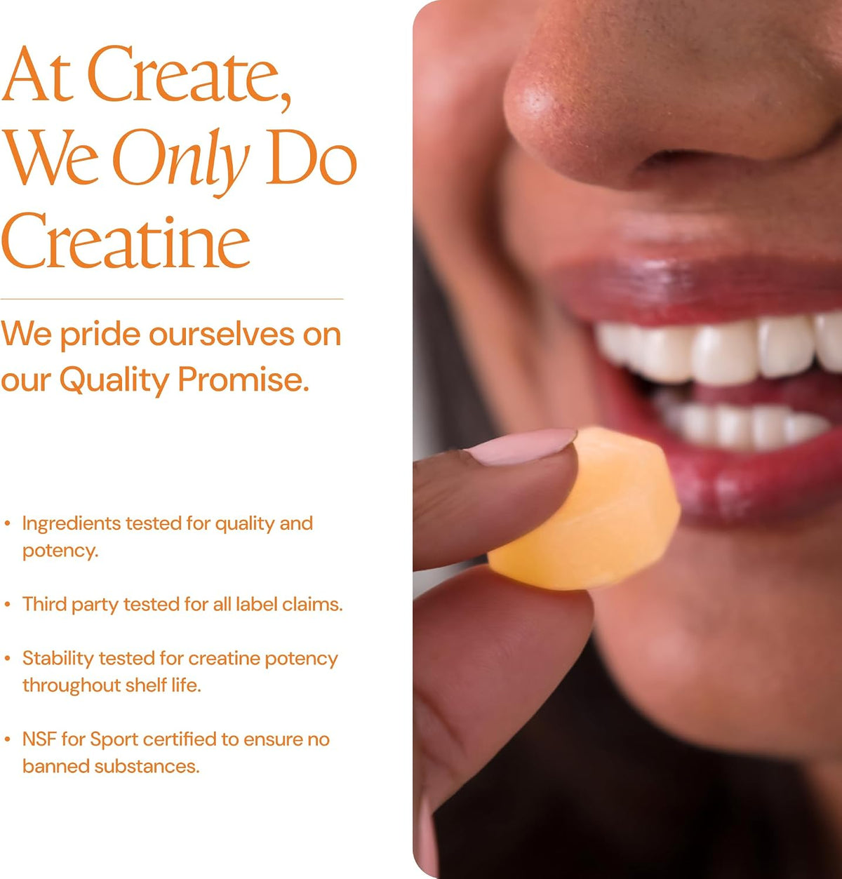 Creatine Monohydrate Gummies 4.5g, Strength & Focus, Orange, 90ct
