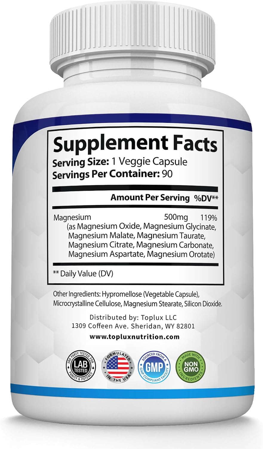 Magnesium Complex Supplement, 8-in-1 Blend for Sleep & Muscle, 90ct