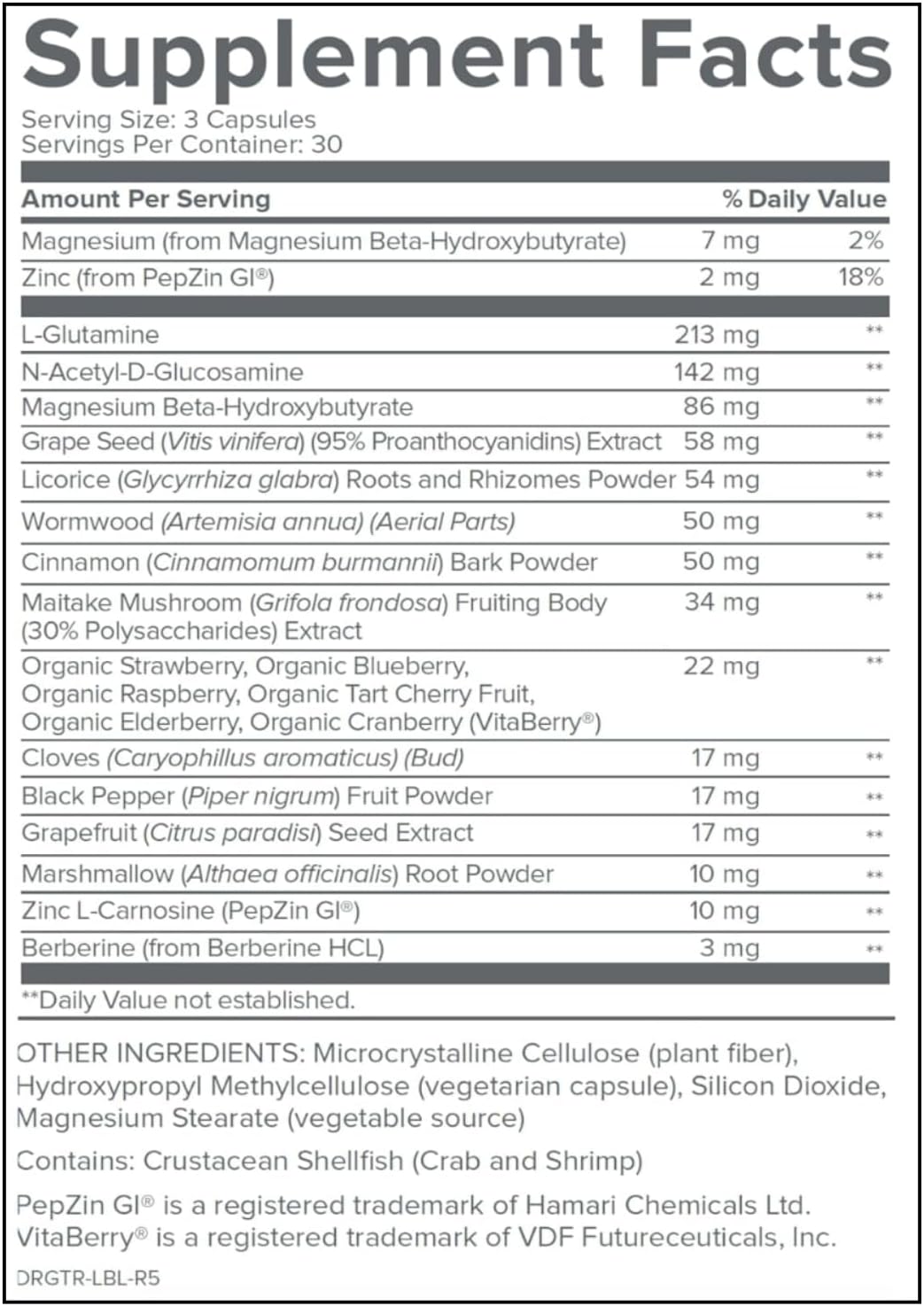 Gut Health Support Supplement with Zinc & Magnesium, 90 Capsules