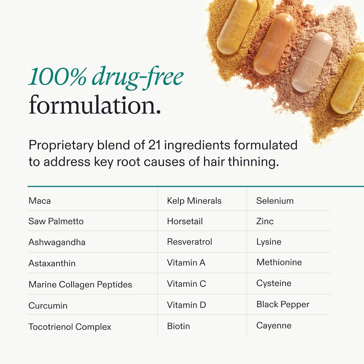 Women's Hair Growth Supplement for Menopause, Thinning Hair, 120ct