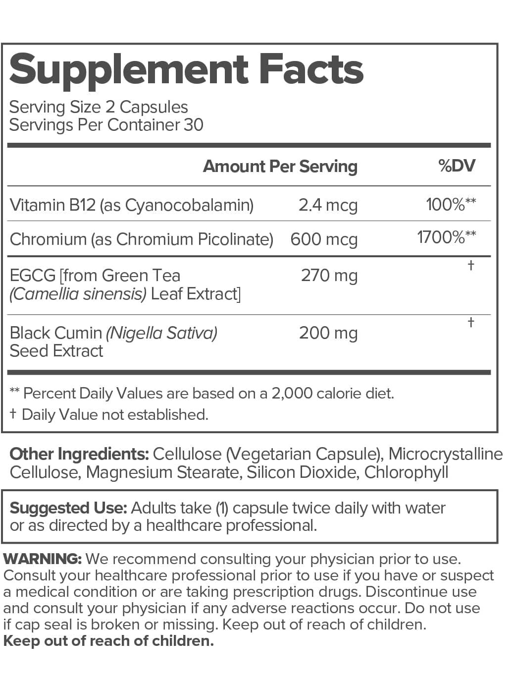Metabolism Support Supplement, Energy & Craving Support, 60ct