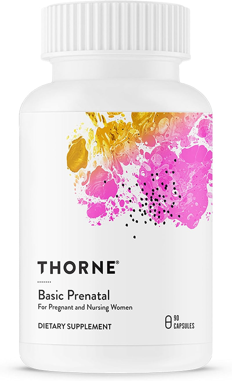 Bottle of prenatal multivitamin with folate and iron for pregnancy, 90 count