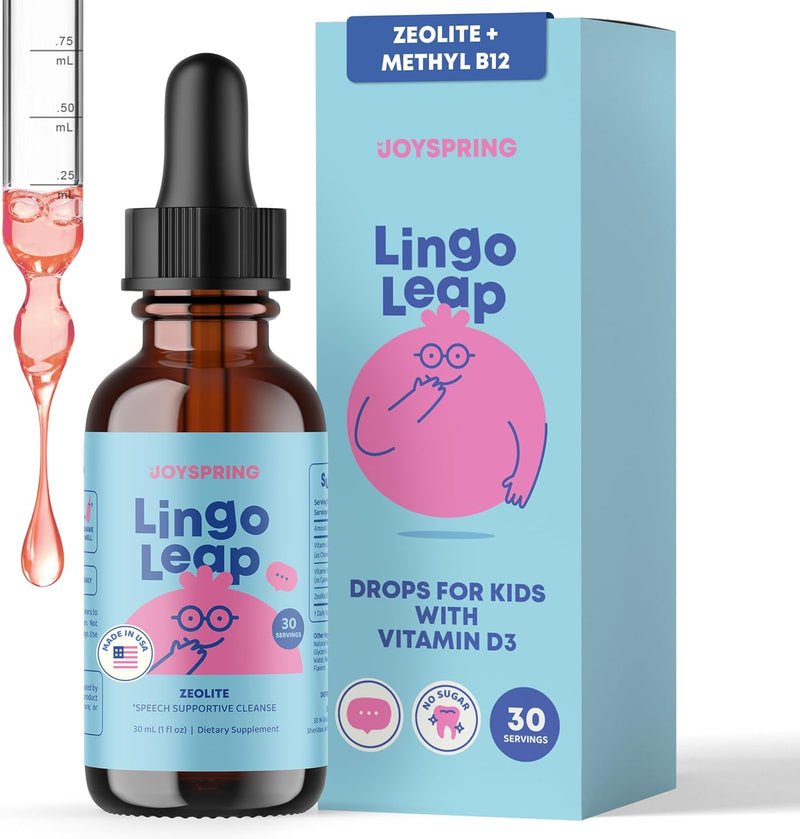 Bottle of kids liquid vitamin D3 and B12 berry drops with dropper, 30 servings