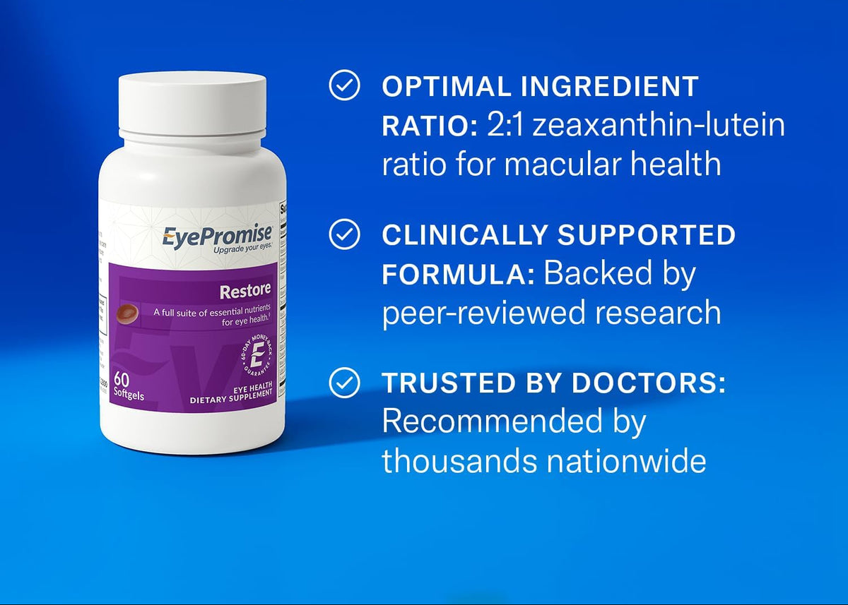 Eye Health Supplement with Lutein, Zeaxanthin & Omega-3, 60ct