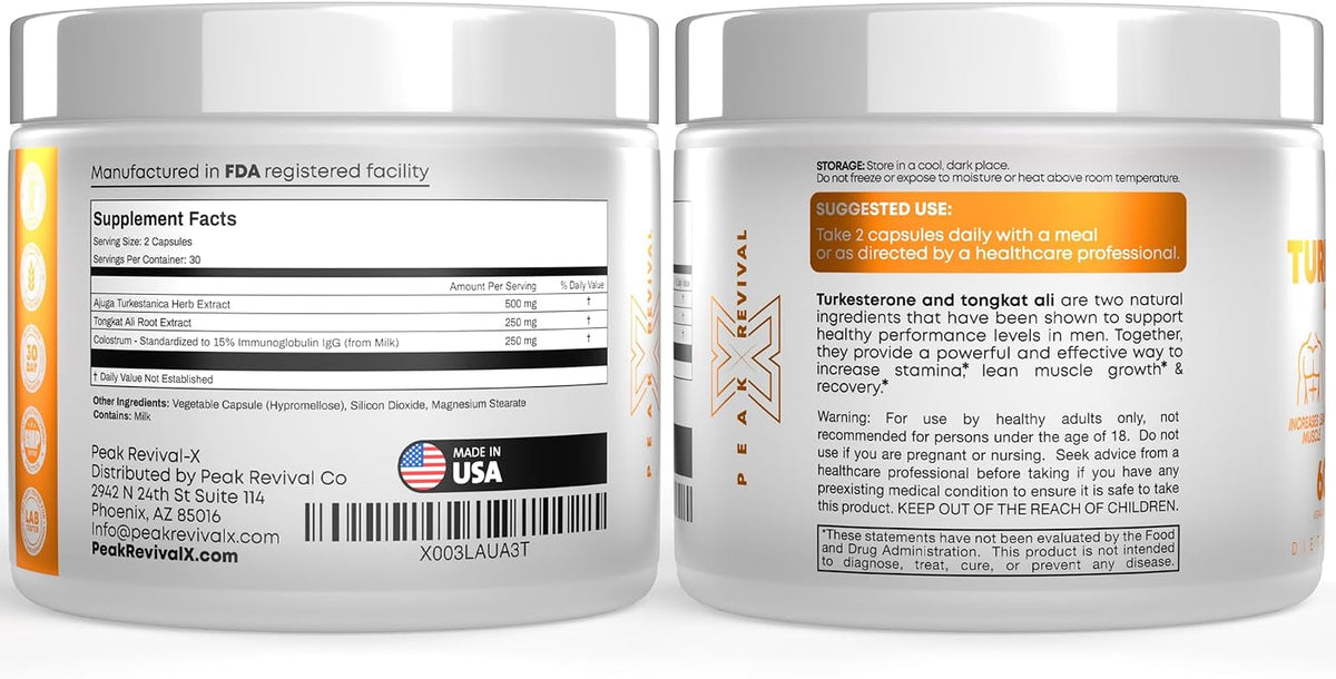 Turkesterone & Tongkat Ali Supplement, Muscle & Stamina, 60ct