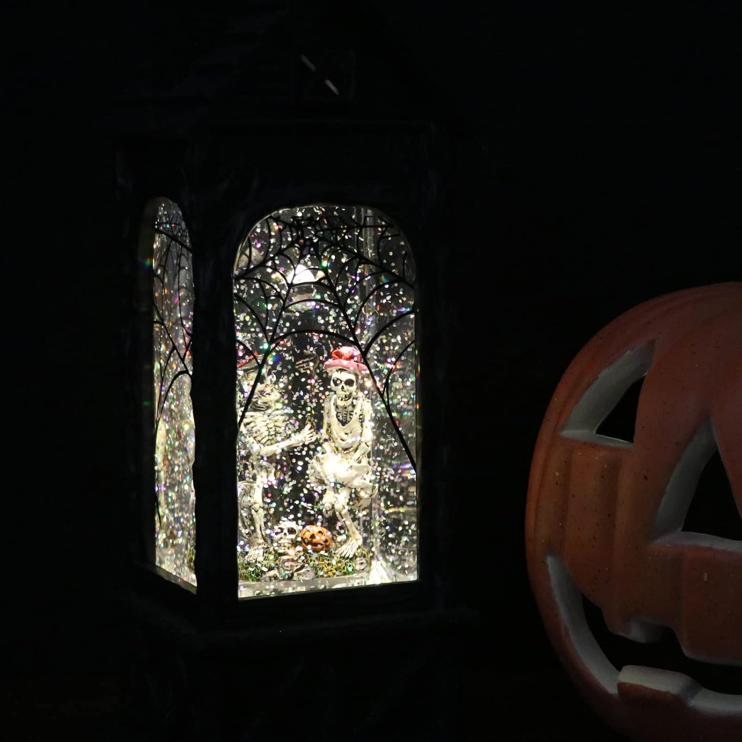 Halloween Snow Globe Lantern – Ghost Projection, Christmas Santa & Snowmen