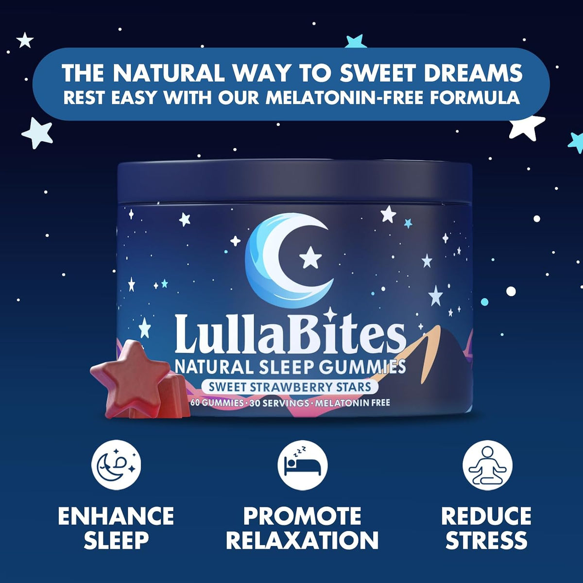 Sleep Gummies Melatonin-Free, Calm & Rest Support, Strawberry, 60ct