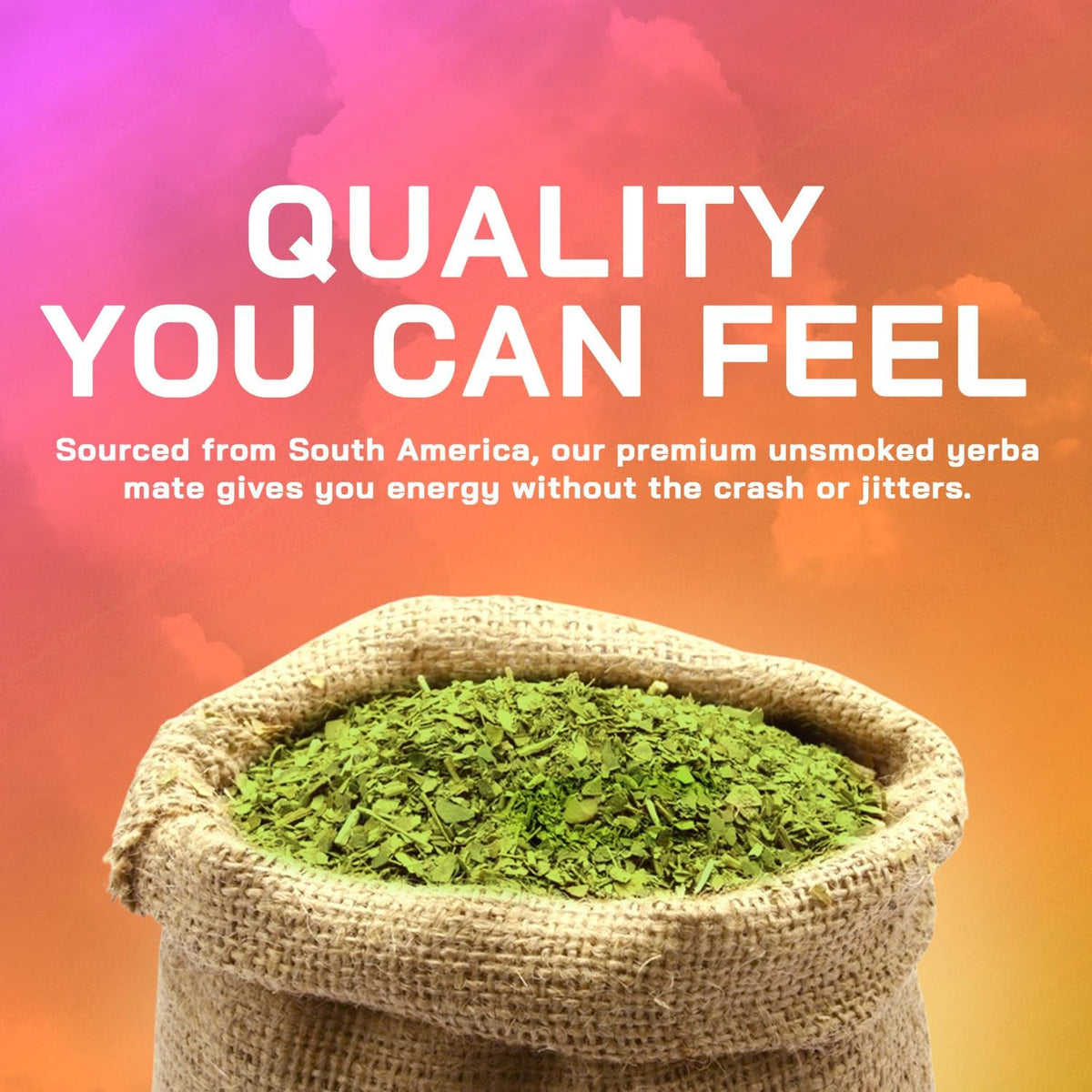 Yerba Mate Capsules 375mg, Natural Caffeine Energy & Focus, 60ct