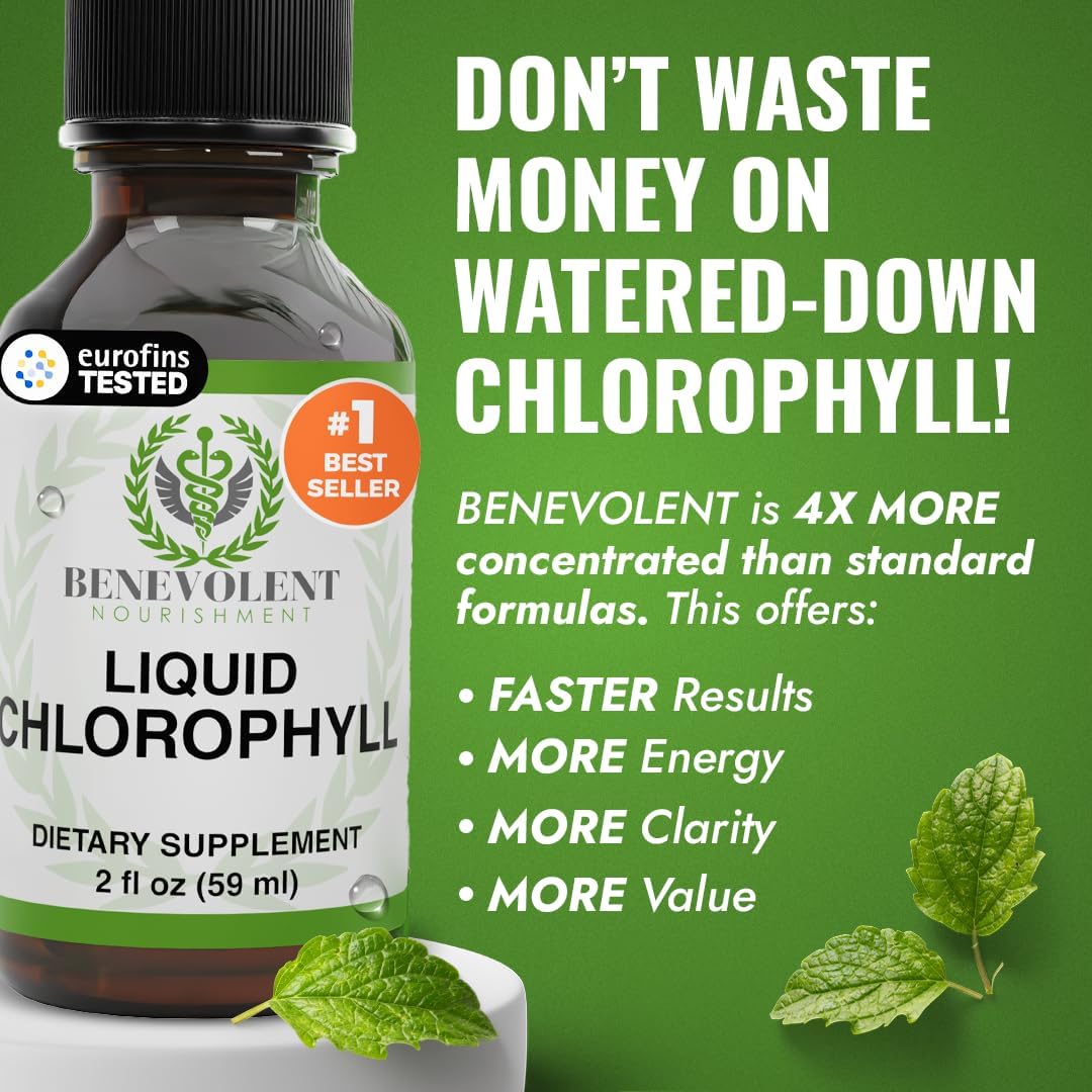 Liquid Chlorophyll Drops, Skin & Internal Freshness Support, Mint