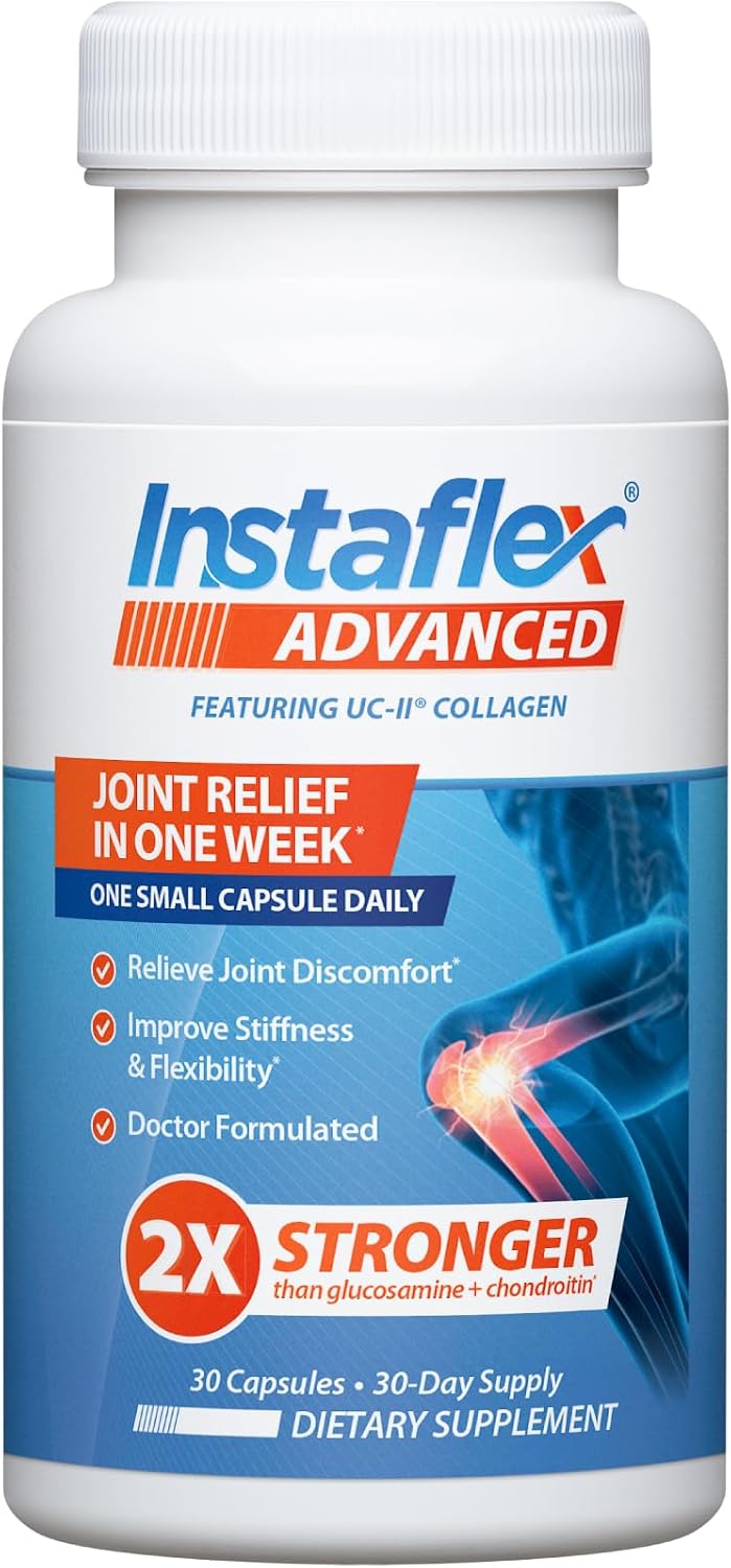 Bottle of joint support supplement with UC-II collagen and turmeric, 30 count