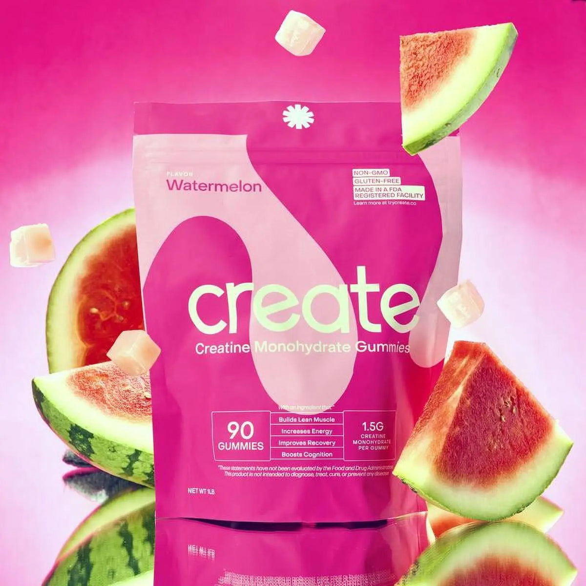 Creatine Monohydrate Gummies 4.5g, Strength & Focus, Orange, 90ct