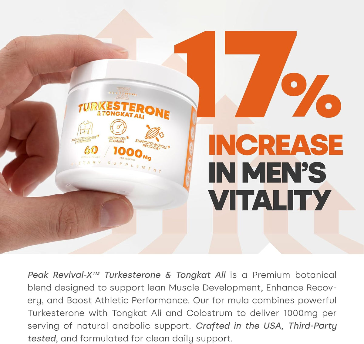 Turkesterone & Tongkat Ali Supplement, Muscle & Stamina, 60ct