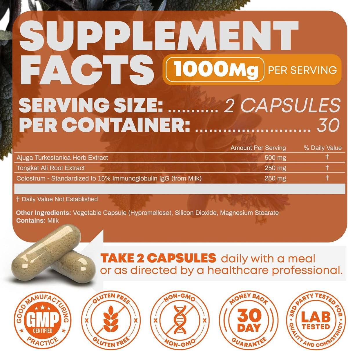 Turkesterone & Tongkat Ali Supplement, Muscle & Stamina, 60ct