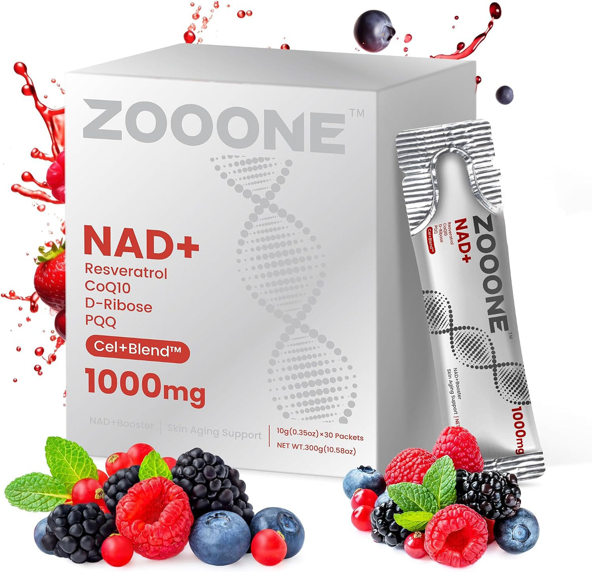 NAD+ Supplement with Resveratrol & PQQ, Cellular Energy, 30 Bars