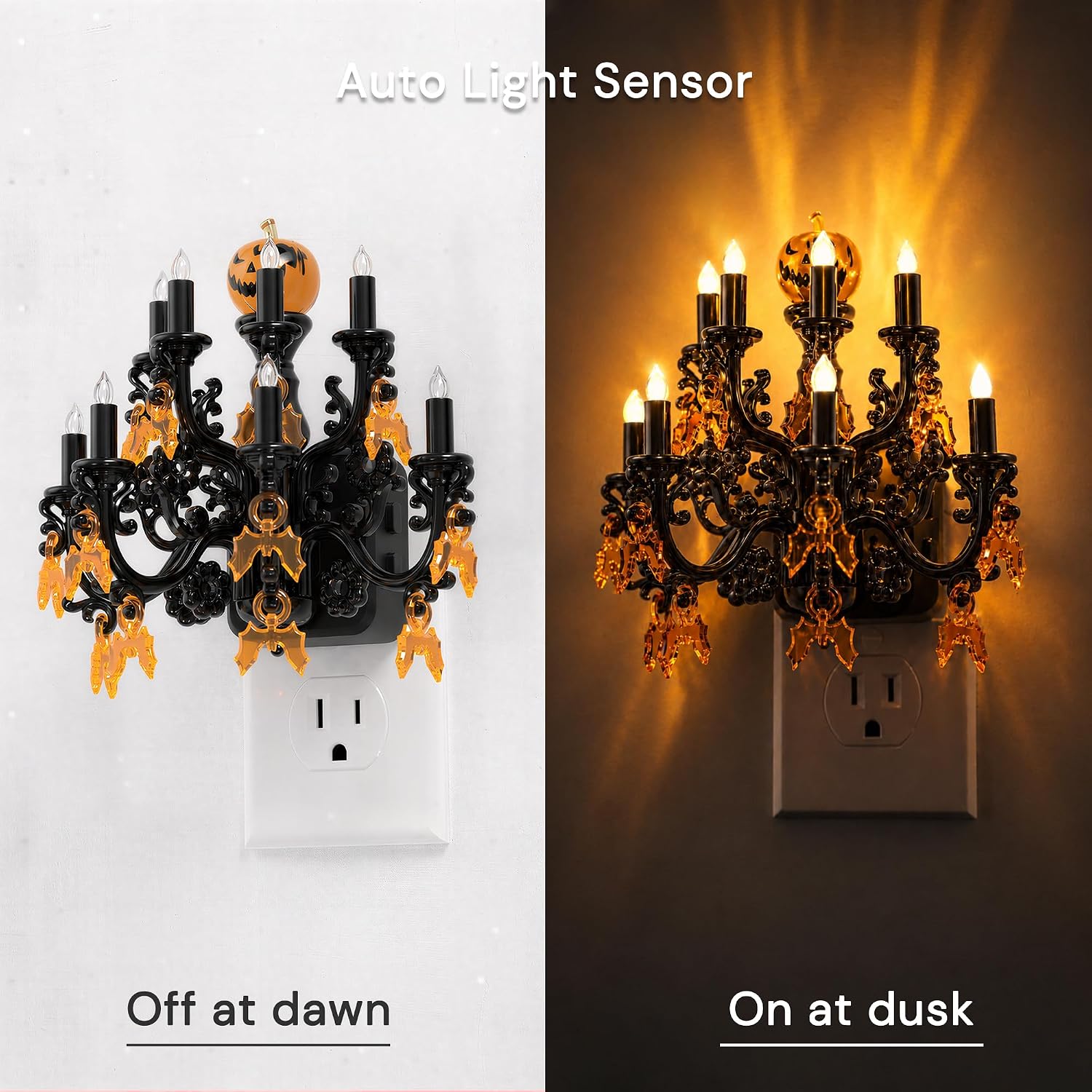 Crystal Chandelier Night Light, Plug In LED Flame Effect Lamp