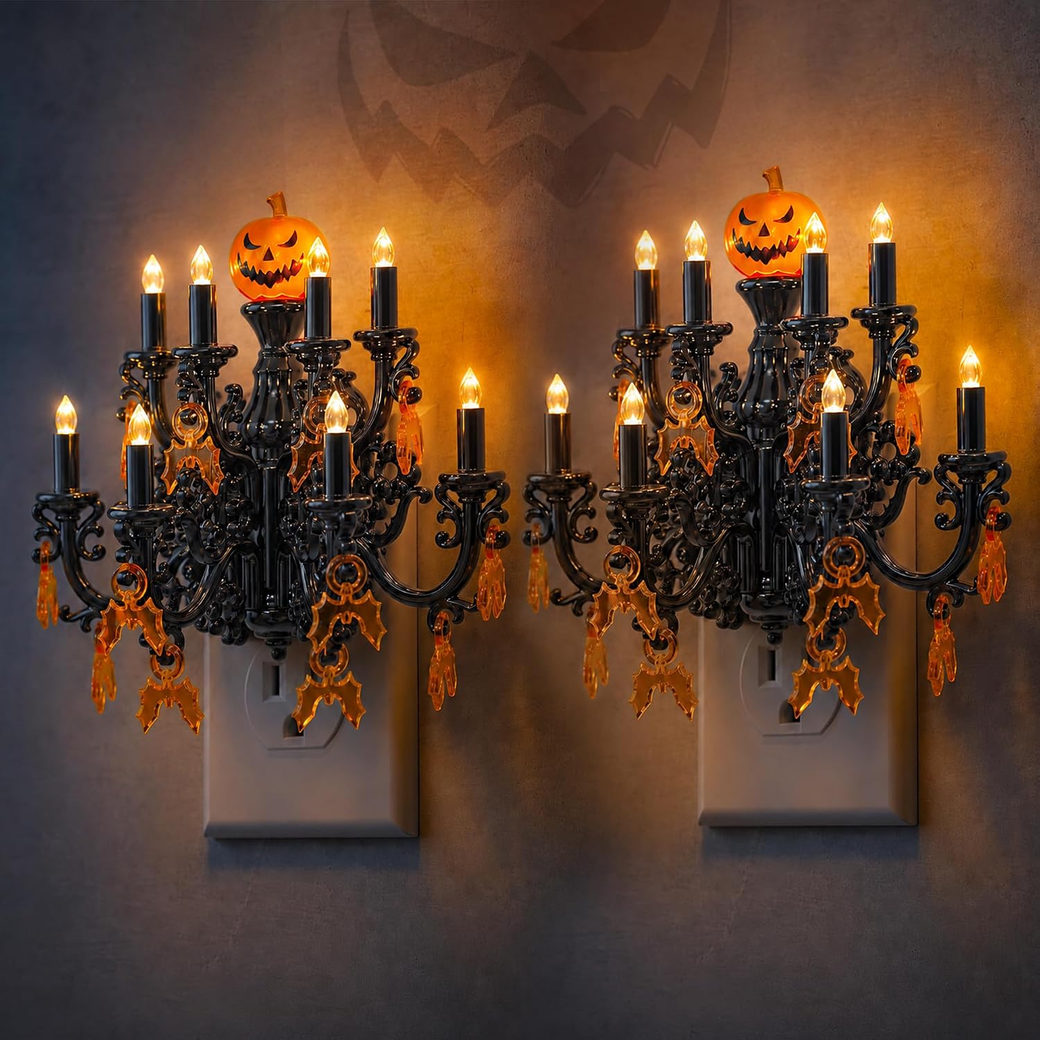 Crystal Chandelier Night Light, Plug In LED Flame Effect Lamp