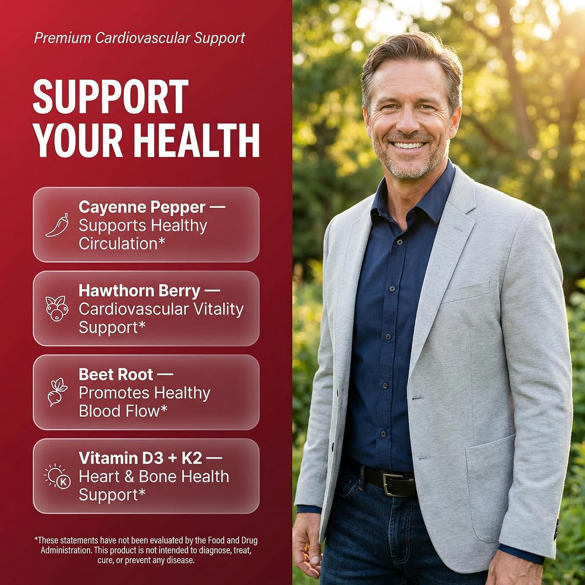 Cayenne & Hawthorn Berry Liquid Drops, 15-in-1 Wellness Supplement