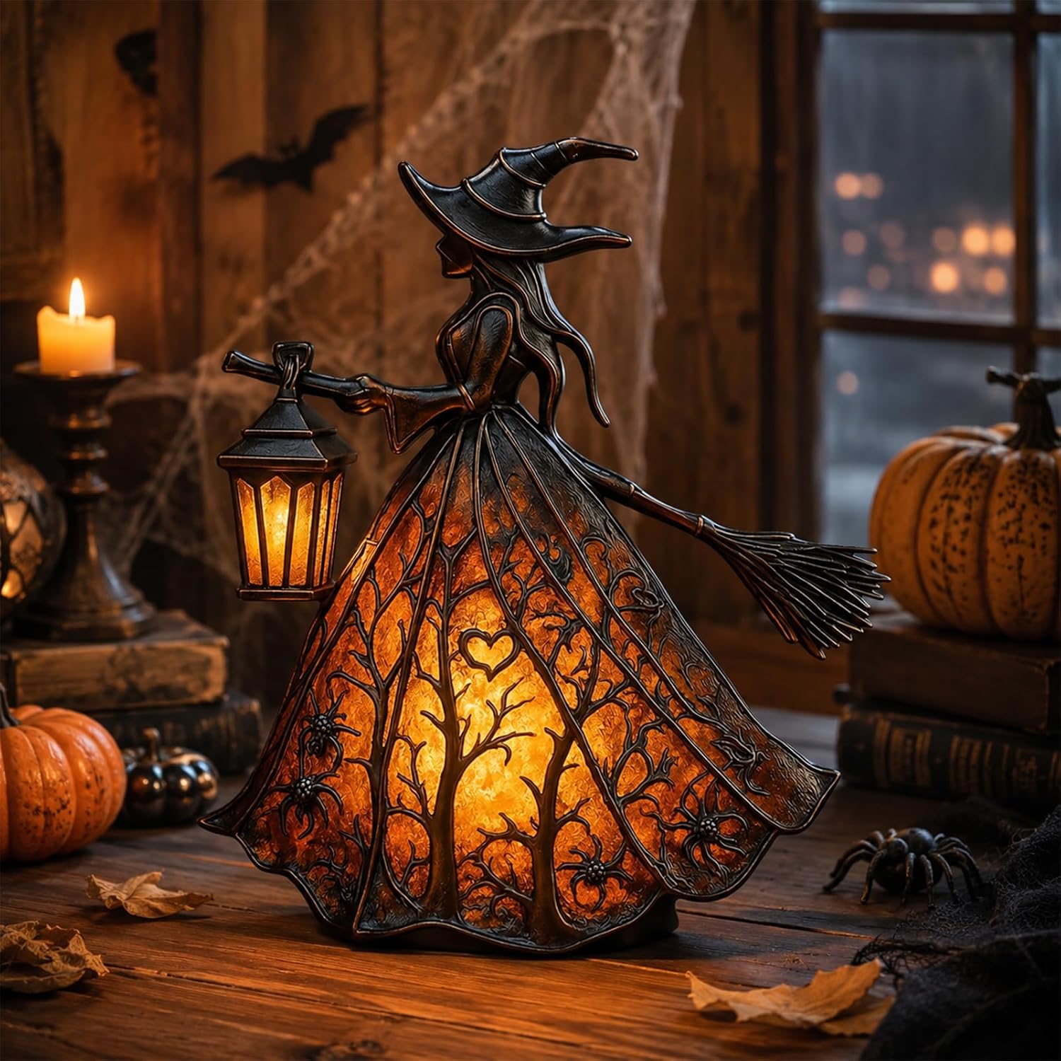 Halloween Witch Hat Lamp – Gothic LED Table Lamp with USB for Home Decor