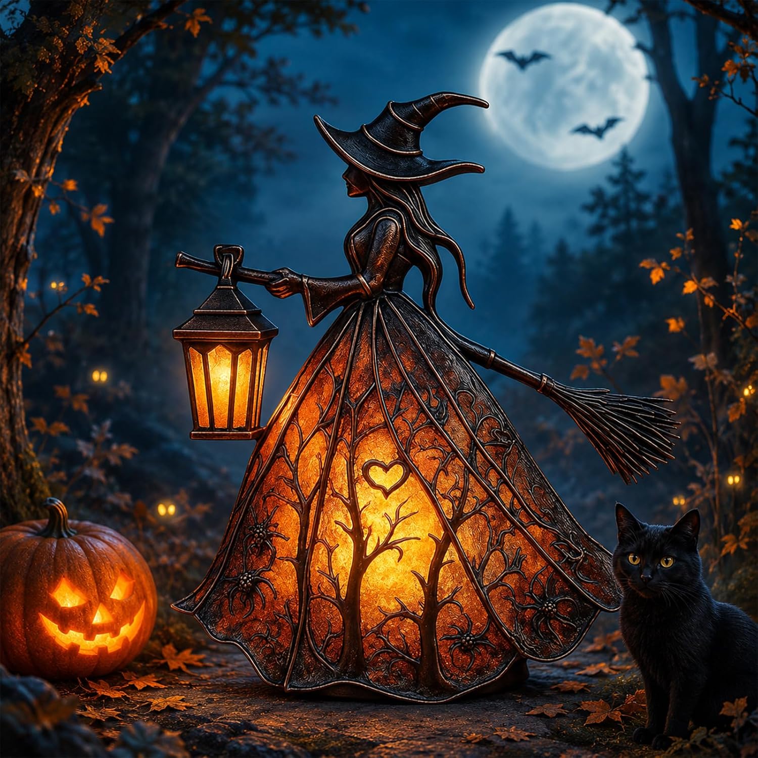 Halloween Witch Hat Lamp – Gothic LED Table Lamp with USB for Home Decor