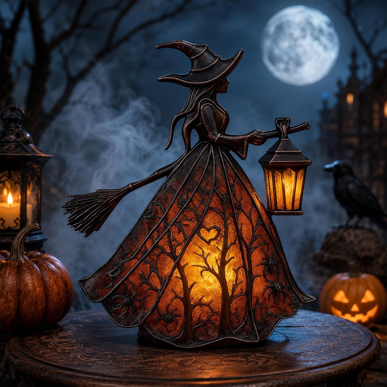 Halloween Witch Hat Lamp – Gothic LED Table Lamp with USB for Home Decor