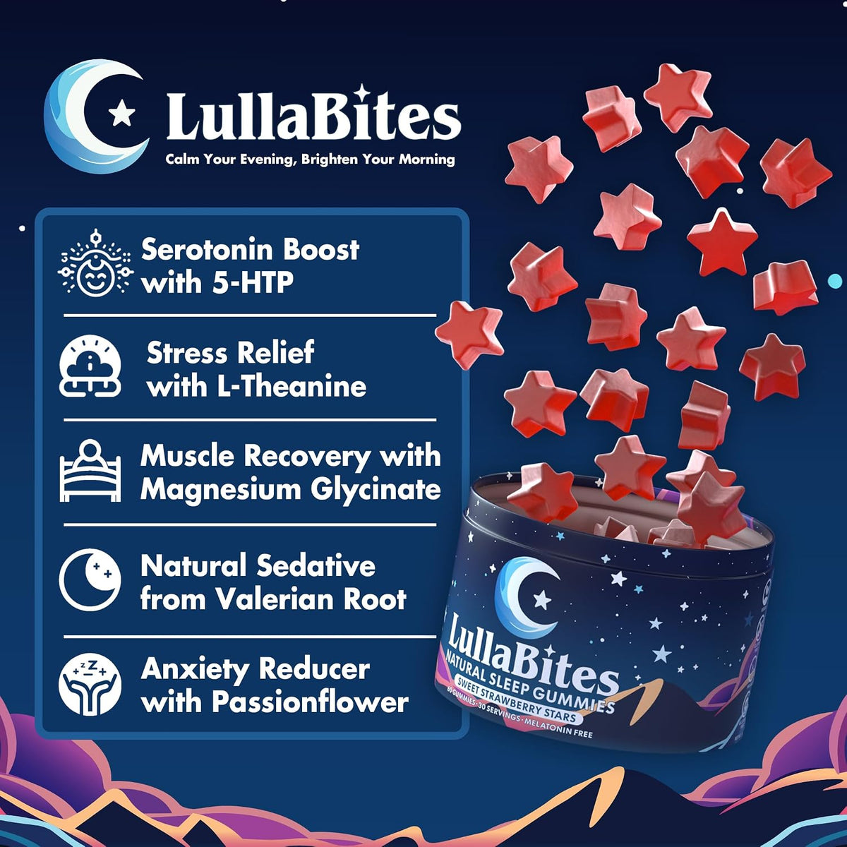 Sleep Gummies Melatonin-Free, Calm & Rest Support, Strawberry, 60ct