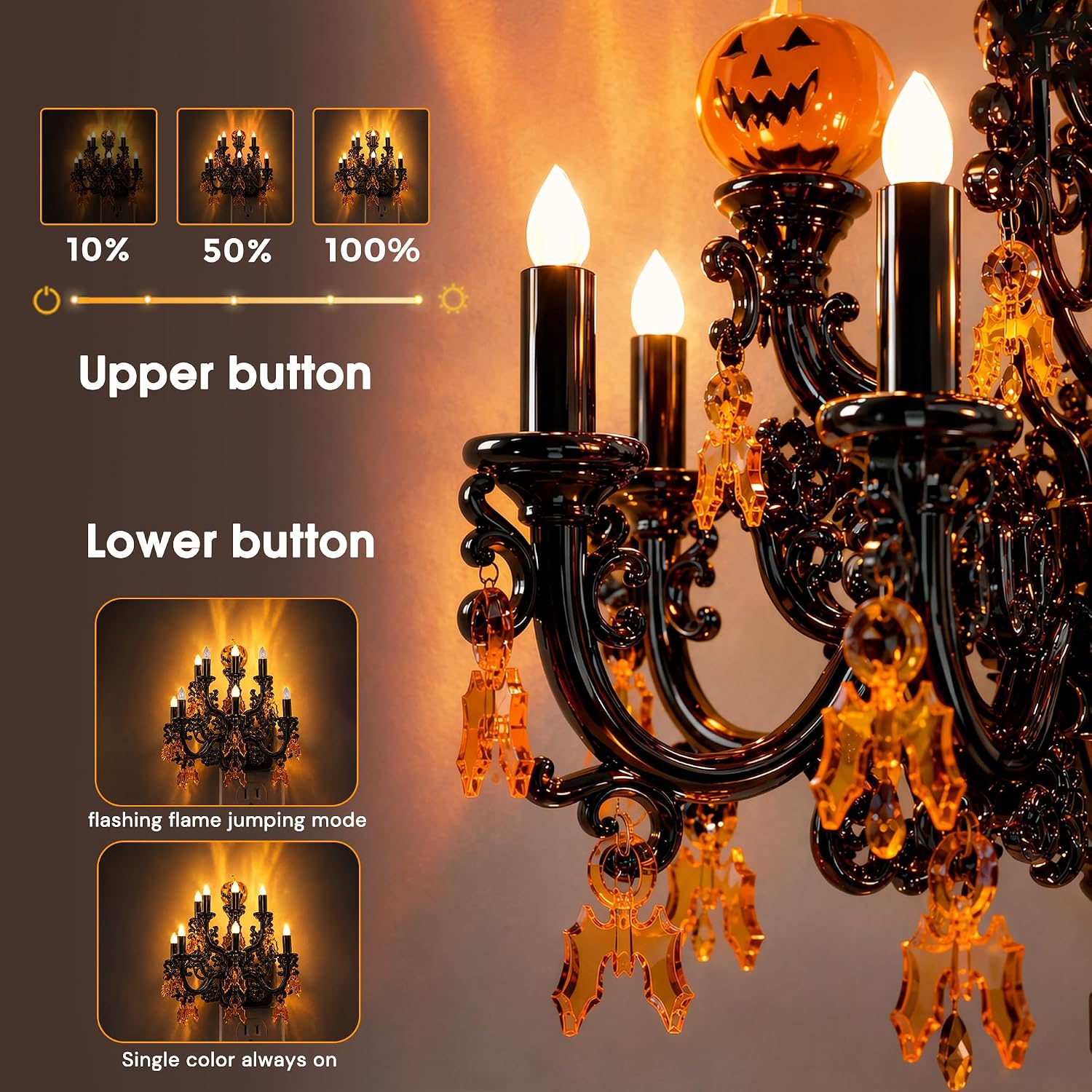Crystal Chandelier Night Light, Plug In LED Flame Effect Lamp