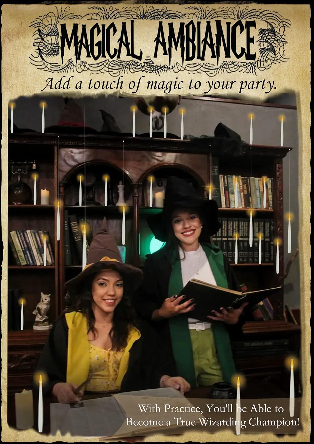 Floating Candles with Magic Wand Remote, 20 Pcs Halloween Set