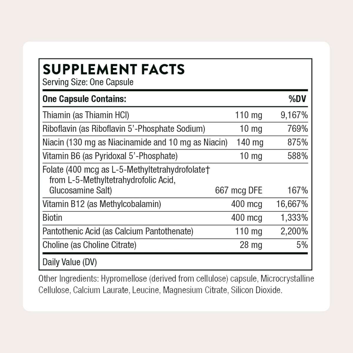 B-Complex Supplement with 8 B Vitamins & Choline, Energy Support