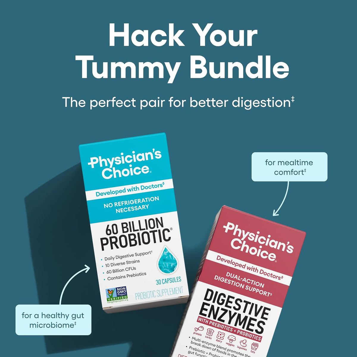 Probiotic & Digestive Enzyme Bundle, Gut Health Support Set
