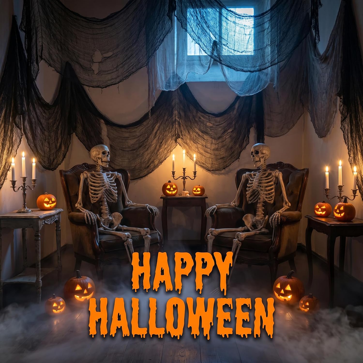 Halloween Cheesecloth Fabric, Spooky Stretch Cloth Decoration