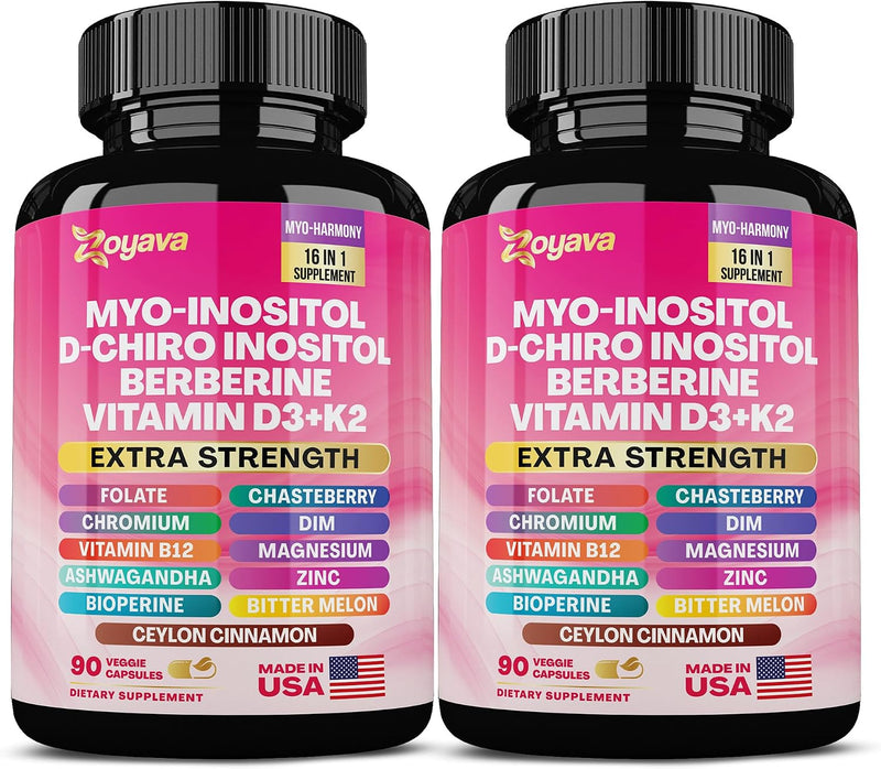 Bottle of myo-inositol 16-in-1 hormone support capsules for women, 180 count