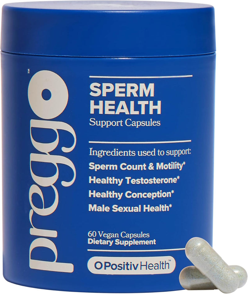 Bottle of male fertility support capsules for sperm health, 60 count