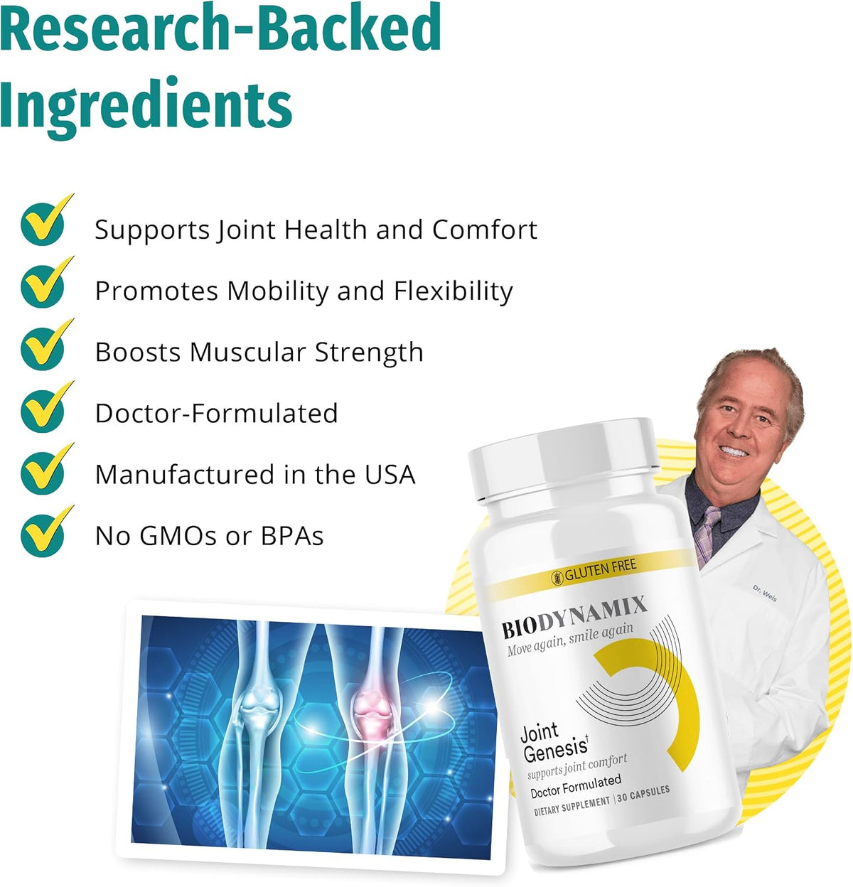 Joint Support Supplement with Hyaluronic Acid & Boswellia, 30ct