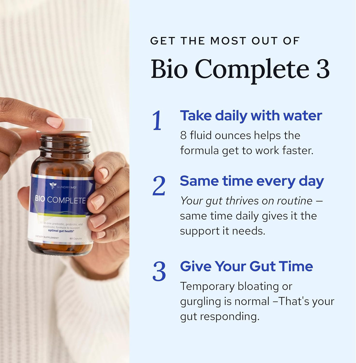 Probiotic Prebiotic Postbiotic Supplement, 3-in-1 Gut Health, 60ct