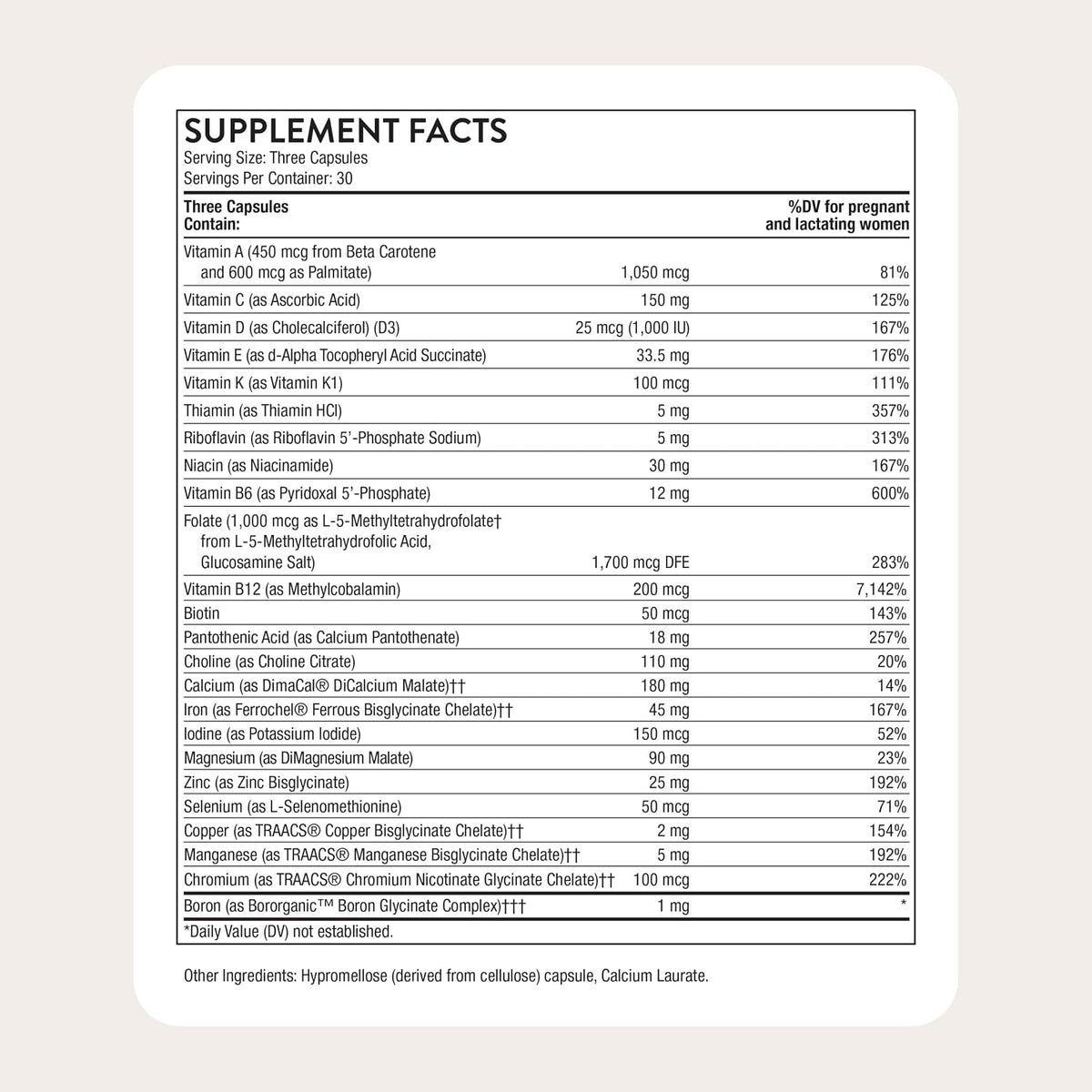 Prenatal Multivitamin with Folate & Iron, for Pregnancy, 90ct