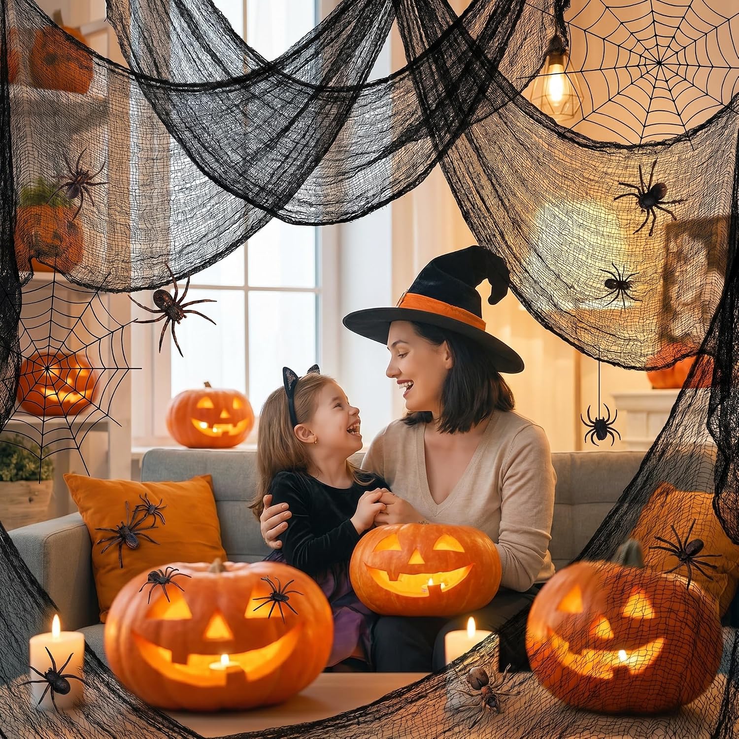 Halloween Cheesecloth Fabric, Spooky Stretch Cloth Decoration